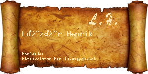 Lázár Henrik névjegykártya